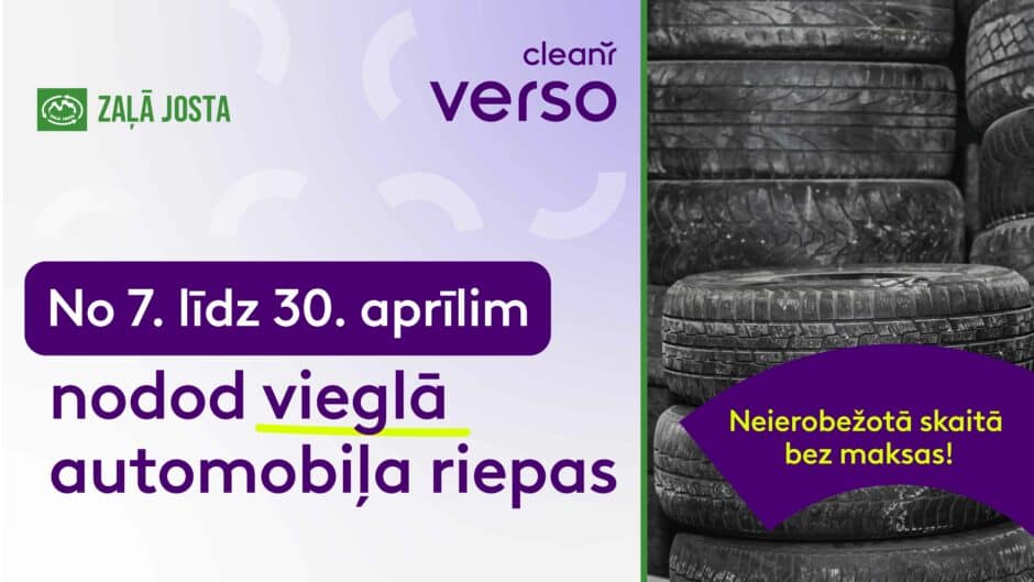 Atbrīvojies no vecajām vieglā automobiļa riepām bez maksas līdz 30. aprīlim