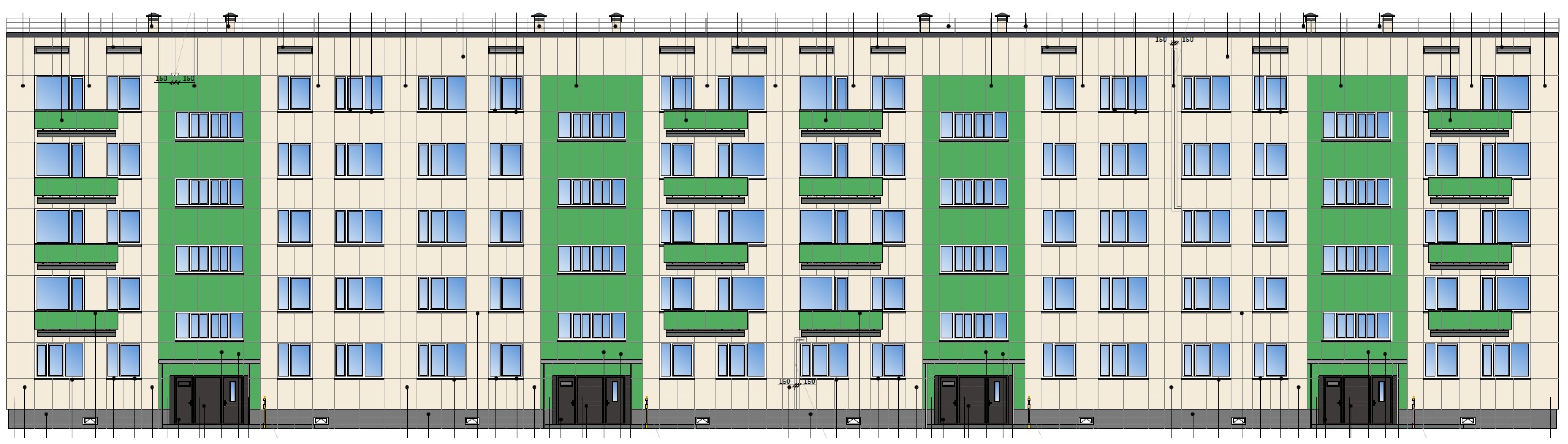 Nīcgales ielas 19 ēkas renovācijas vizualizācija