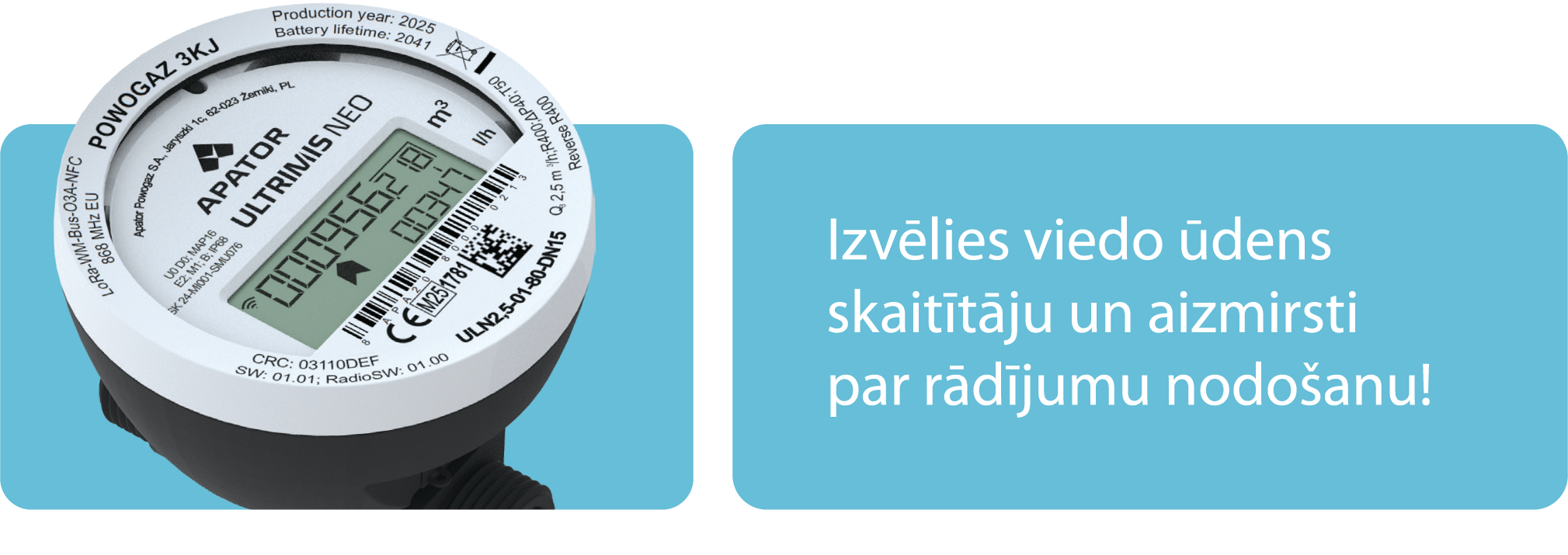Izvēlies viedo ūdens skaitītāju un aizmirsti par rādījumu nodošanu!