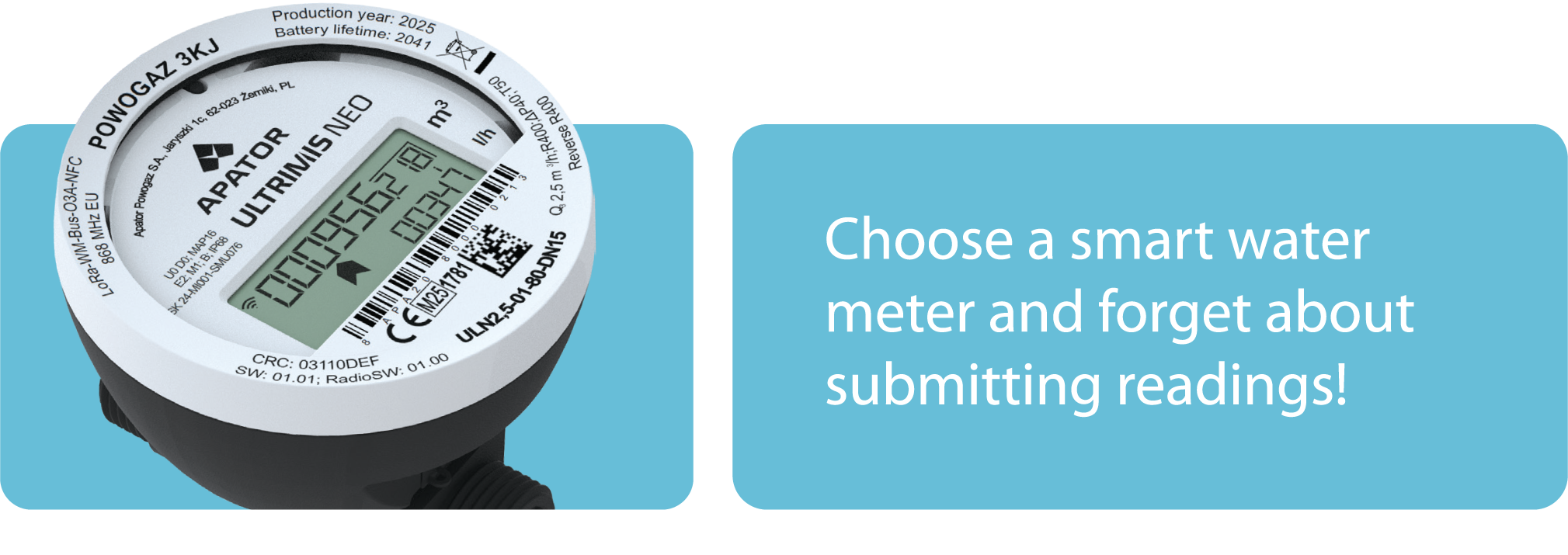 Choose a smart water meter and forget about submitting readings!
